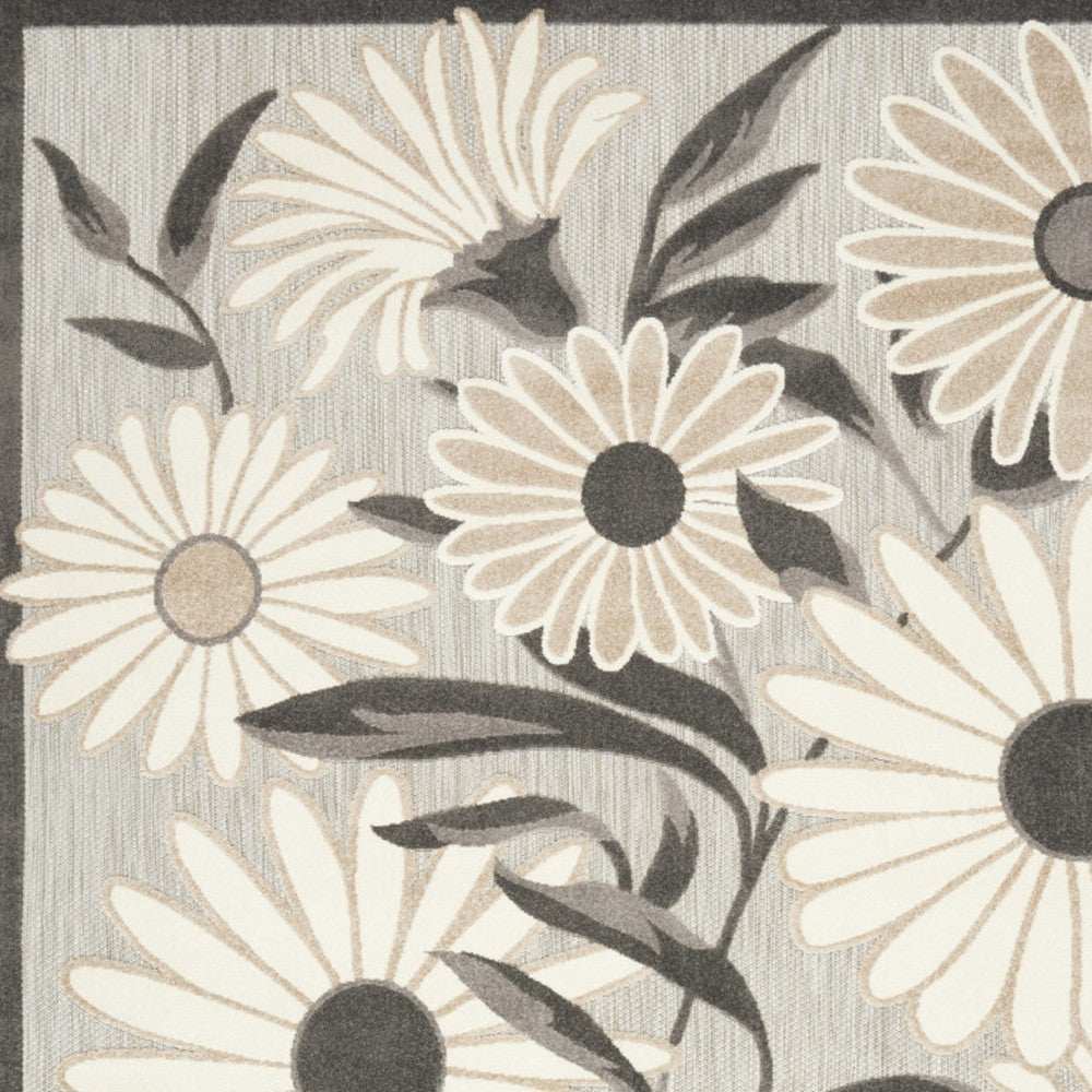 6' X 9' Beige Floral Stain Resistant Non Skid Area Rug - Homeroots - Flyclothing LLC