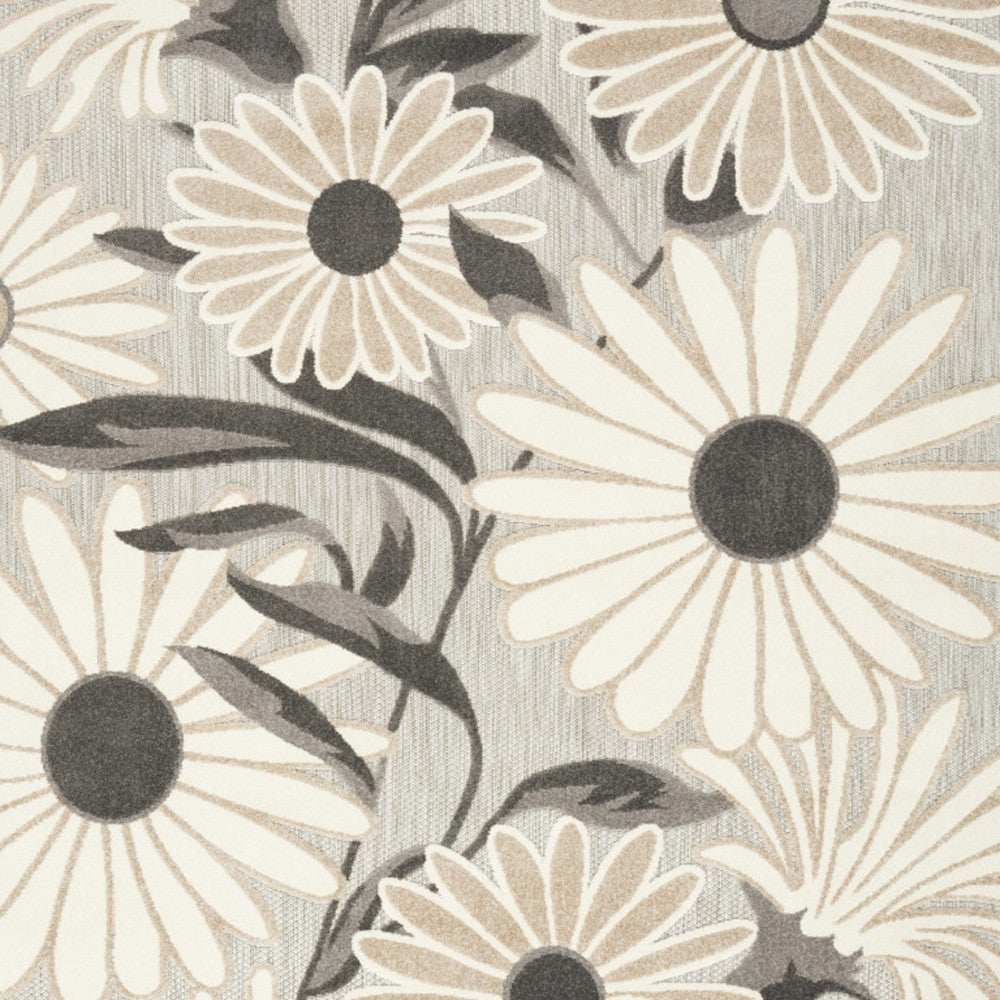 5' X 8' Beige Floral Stain Resistant Non Skid Area Rug - Homeroots - Flyclothing LLC