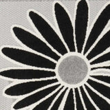 6' X 9' Black And White Floral Stain Resistant Non Skid Area Rug - Homeroots - Flyclothing LLC