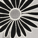 7' X 10' Black And White Floral Stain Resistant Non Skid Area Rug - Homeroots - Flyclothing LLC