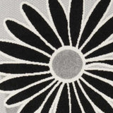 4' X 6' Black White Floral Stain Resistant Non Skid Area Rug - Homeroots - Flyclothing LLC