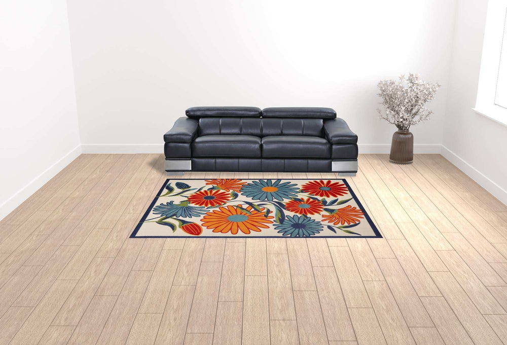 7' X 10' Multicolor Floral Stain Resistant Non Skid Area Rug - Homeroots - Flyclothing LLC