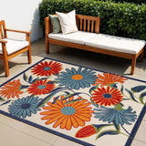 4' X 6' Multicolor Floral Stain Resistant Non Skid Area Rug - Homeroots - Flyclothing LLC