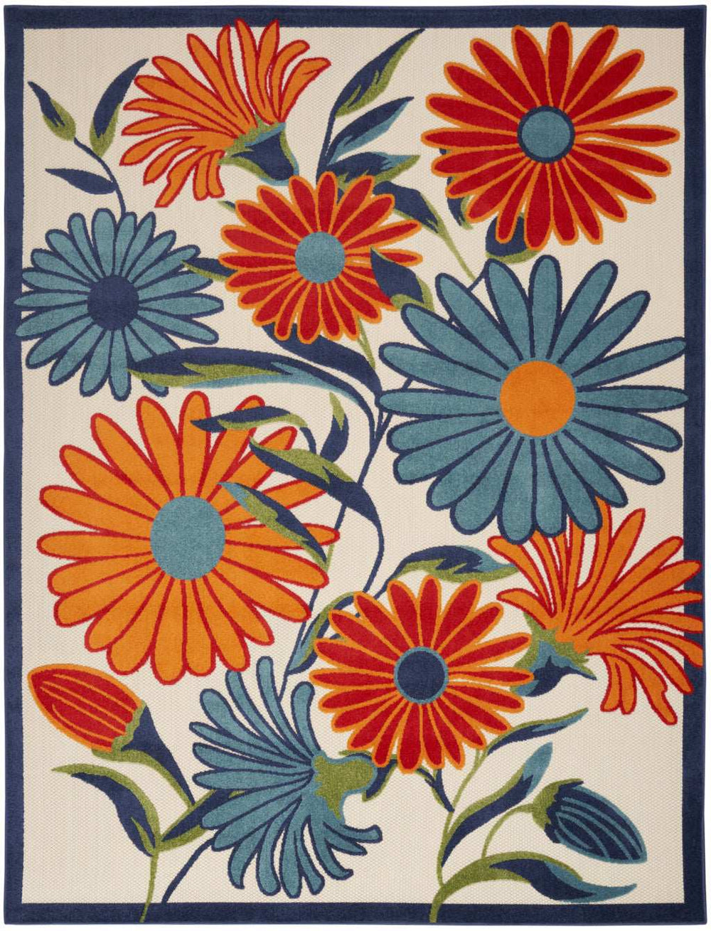 5' X 8' Multicolor Floral Stain Resistant Non Skid Area Rug - Homeroots - Flyclothing LLC