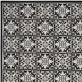 7' X 10' Black And White Fleur De Lis Stain Resistant Non Skid Area Rug - Homeroots - Flyclothing LLC