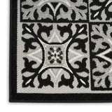 7' X 10' Black And White Fleur De Lis Stain Resistant Non Skid Area Rug - Homeroots - Flyclothing LLC