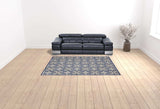 7' X 10' Blue Fleur De Lis Stain Resistant Non Skid Area Rug - Homeroots - Flyclothing LLC