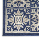 7' X 10' Blue Fleur De Lis Stain Resistant Non Skid Area Rug - Homeroots - Flyclothing LLC