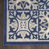 4' X 6' Blue Fleur De Lis Stain Resistant Non Skid Area Rug - Homeroots - Flyclothing LLC