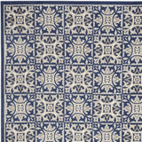 5' X 8' Blue Fleur De Lis Stain Resistant Non Skid Area Rug - Homeroots - Flyclothing LLC