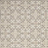 7' X 10' Ivory And Grey Fleur De Lis Stain Resistant Non Skid Area Rug - Homeroots - Flyclothing LLC