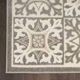8' X 11' Ivory And Grey Fleur De Lis Stain Resistant Non Skid Area Rug - Homeroots - Flyclothing LLC