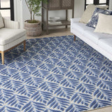 6' X 9' Blue Floral Stain Resistant Non Skid Area Rug - Homeroots - Flyclothing LLC