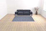 7' X 10' Blue Floral Stain Resistant Non Skid Area Rug - Homeroots - Flyclothing LLC