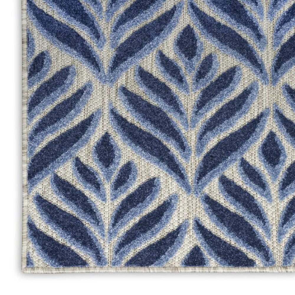 7' X 10' Blue Floral Stain Resistant Non Skid Area Rug - Homeroots - Flyclothing LLC