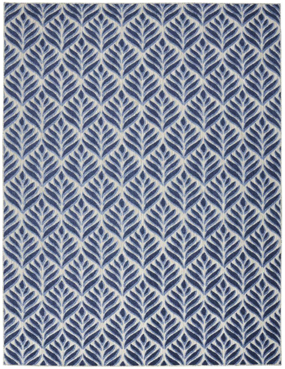 5' X 8' Blue Floral Stain Resistant Non Skid Area Rug - Homeroots - Flyclothing LLC