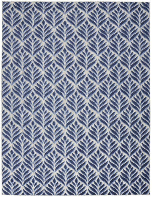 5' X 8' Blue Floral Stain Resistant Non Skid Area Rug - Homeroots - Flyclothing LLC