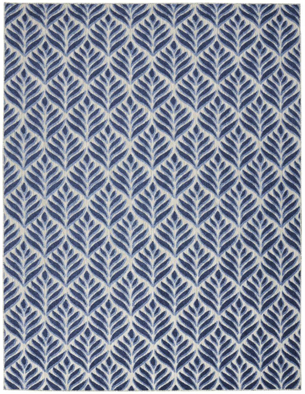 8' X 11' Blue Floral Stain Resistant Non Skid Area Rug - Homeroots - Flyclothing LLC