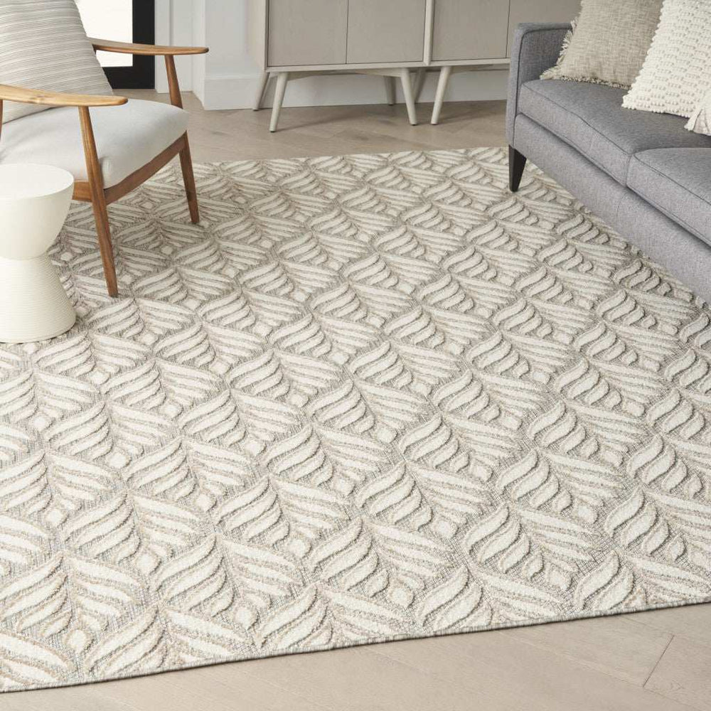 5' X 8' Ivory And Grey Floral Stain Resistant Non Skid Area Rug - Homeroots - Flyclothing LLC
