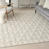 5' X 8' Ivory And Grey Floral Stain Resistant Non Skid Area Rug - Homeroots - Flyclothing LLC