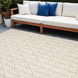 8' X 11' Ivory And Grey Floral Stain Resistant Non Skid Area Rug - Homeroots - Flyclothing LLC