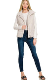Zenana High Neck Zip-Up Vest Coat - Trendsi - Flyclothing LLC