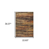 2' X 3' Orange Red Abstract Power Loom Area Rug - Homeroots - Flyclothing LLC