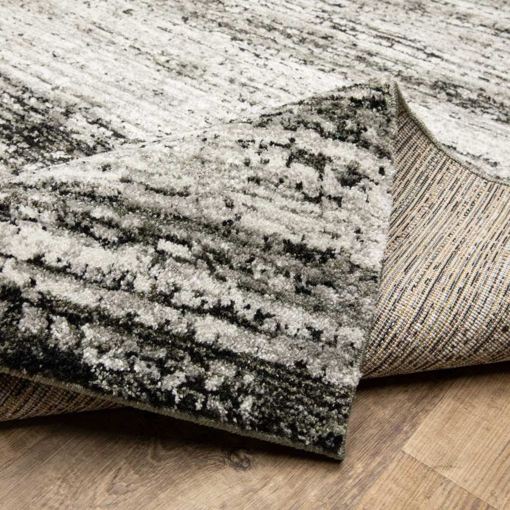 2' X 3' Gray and Ivory Abstract Power Loom Area Rug - Homeroots - Flyclothing LLC