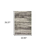 2' X 3' Gray and Ivory Abstract Power Loom Area Rug - Homeroots - Flyclothing LLC