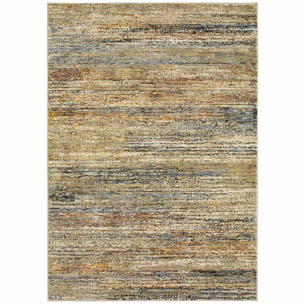 2' X 3' Blue and Ivory Abstract Power Loom Area Rug - Homeroots - Flyclothing LLC