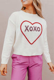 XOXO Round Neck Drop Shoulder Sweater - Trendsi - Flyclothing LLC