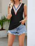 Eyelet V-Neck Tank - Trendsi - Flyclothing LLC