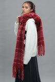 Fringe Plaid Thermal Scarf - Trendsi - Flyclothing LLC