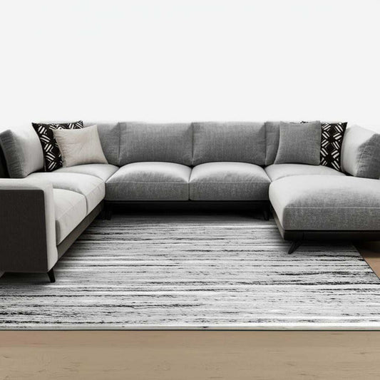 8' X 11' Grey Abstract Area Rug - Homeroots - Flyclothing LLC