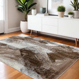 4' X 6' Brown Abstract Area Rug - Homeroots - Flyclothing LLC