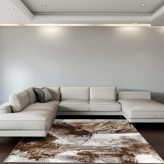 8' X 11' Brown Abstract Area Rug - Homeroots - Flyclothing LLC