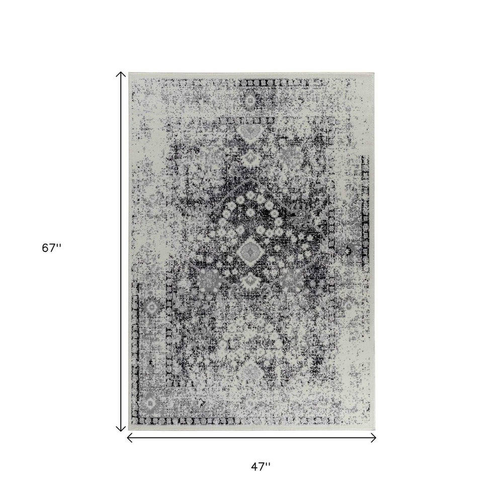 4' X 6' Black Oriental Area Rug - Homeroots - Flyclothing LLC