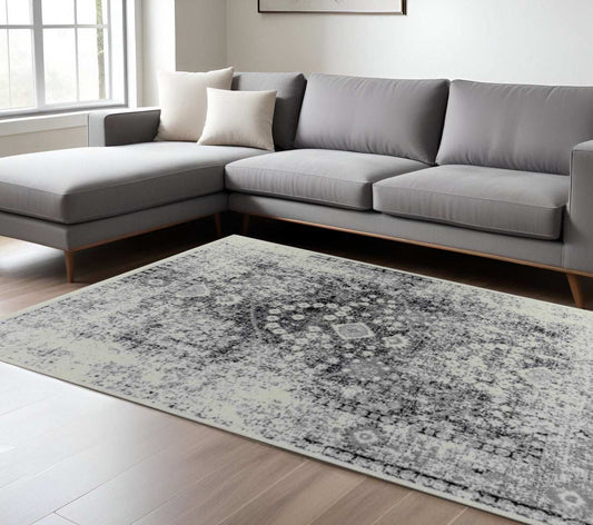7' X 10' Black Oriental Area Rug - Homeroots - Flyclothing LLC