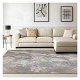 7' X 10' Brown Abstract Area Rug - Homeroots - Flyclothing LLC