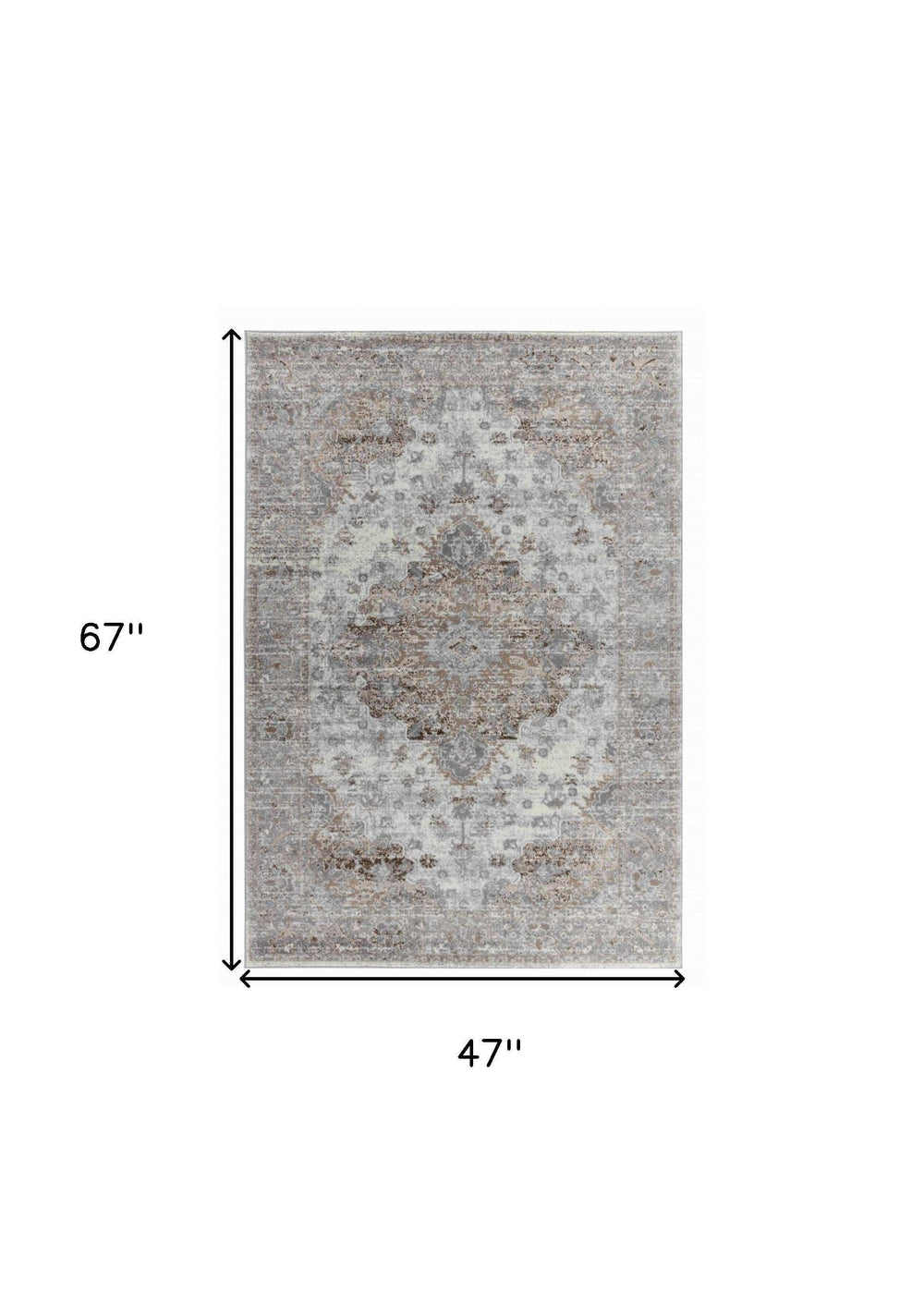 4' X 6' Brown Oriental Area Rug - Homeroots - Flyclothing LLC