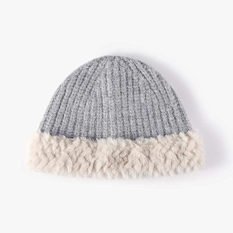 Fuzzy Hem Knit Hat - Trendsi - Flyclothing LLC