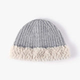 Fuzzy Hem Knit Hat - Trendsi - Flyclothing LLC