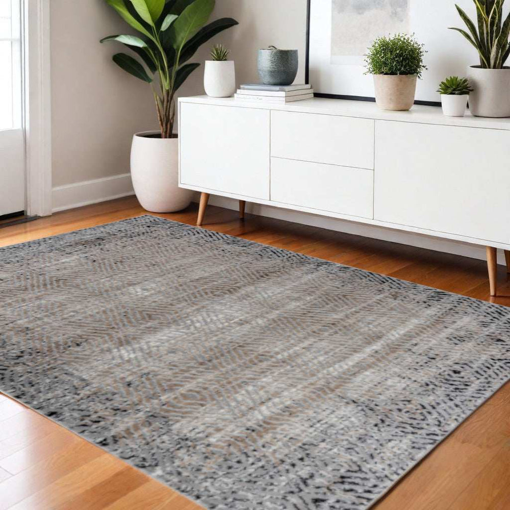 4' X 6' Brown Geometric Area Rug - Homeroots - Flyclothing LLC