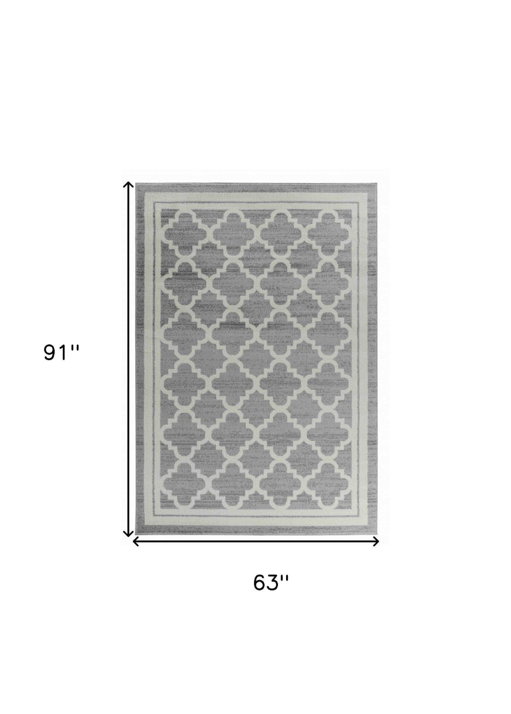 5' X 8' Grey Moroccan Area Rug - Homeroots - Flyclothing LLC