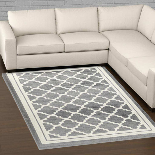 8' X 11' Grey Moroccan Area Rug - Homeroots - Flyclothing LLC