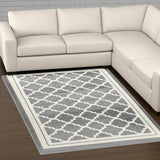 8' X 11' Grey Moroccan Area Rug - Homeroots - Flyclothing LLC