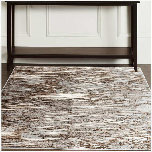 4' X 6' Brown Abstract Area Rug - Homeroots - Flyclothing LLC
