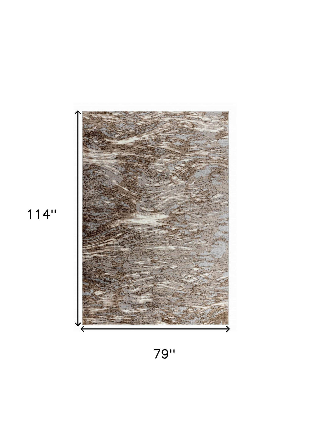 7' X 10' Brown Abstract Area Rug - Homeroots - Flyclothing LLC