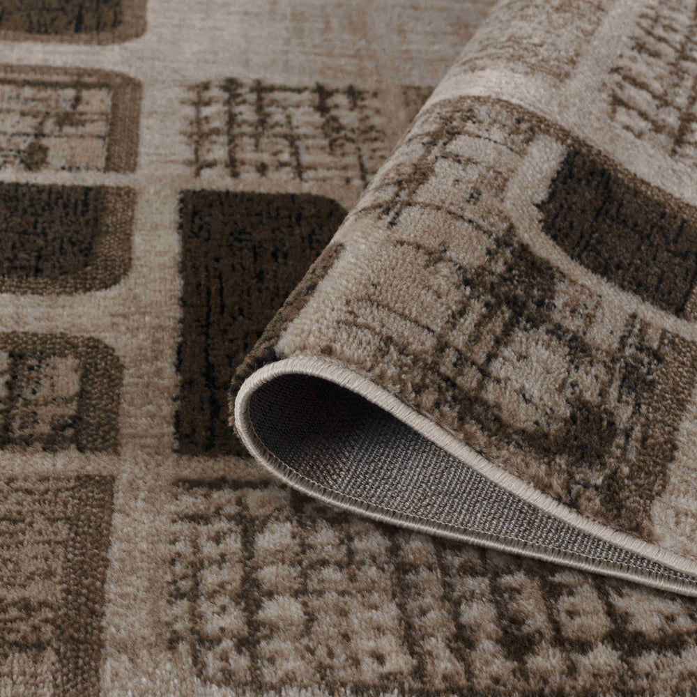 5' X 8' Brown Geometric Area Rug - Homeroots - Flyclothing LLC