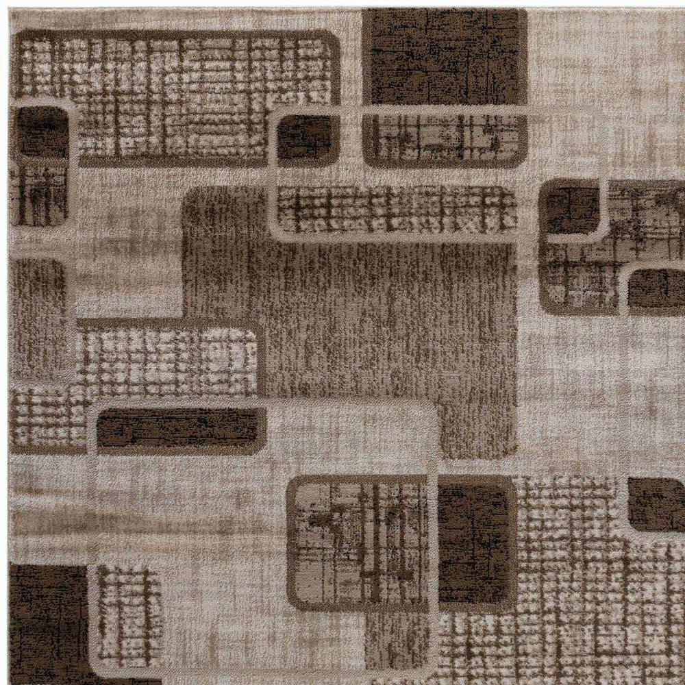 8' X 11' Brown Geometric Area Rug - Homeroots - Flyclothing LLC